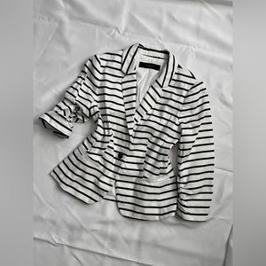 Black and white striped blazer